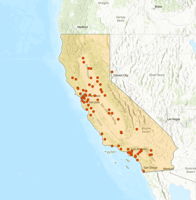 Map of California Veterinary Shortage Survey Results
