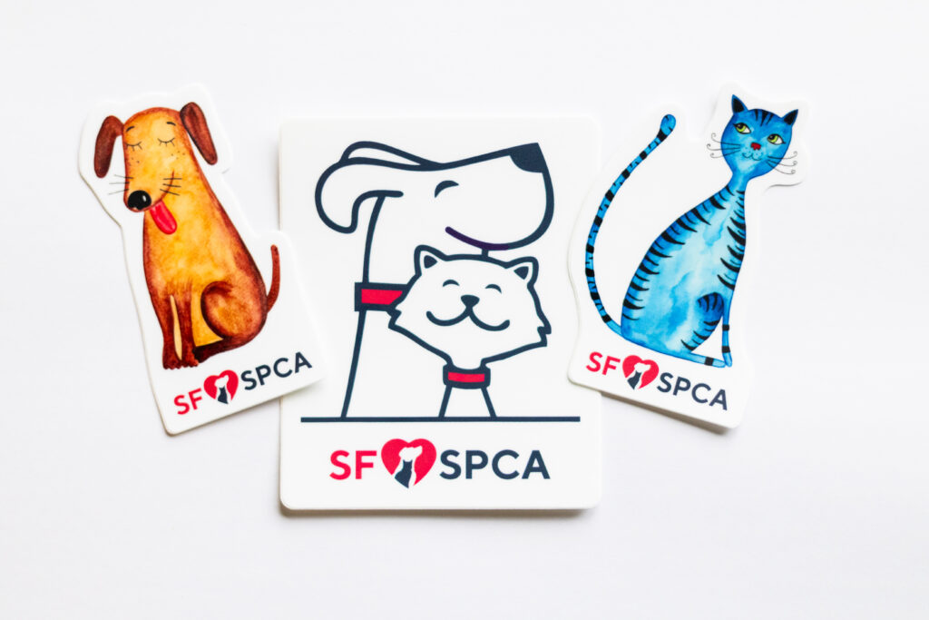 Sign up for emails from the SF SPCA and get a free sticker pack.