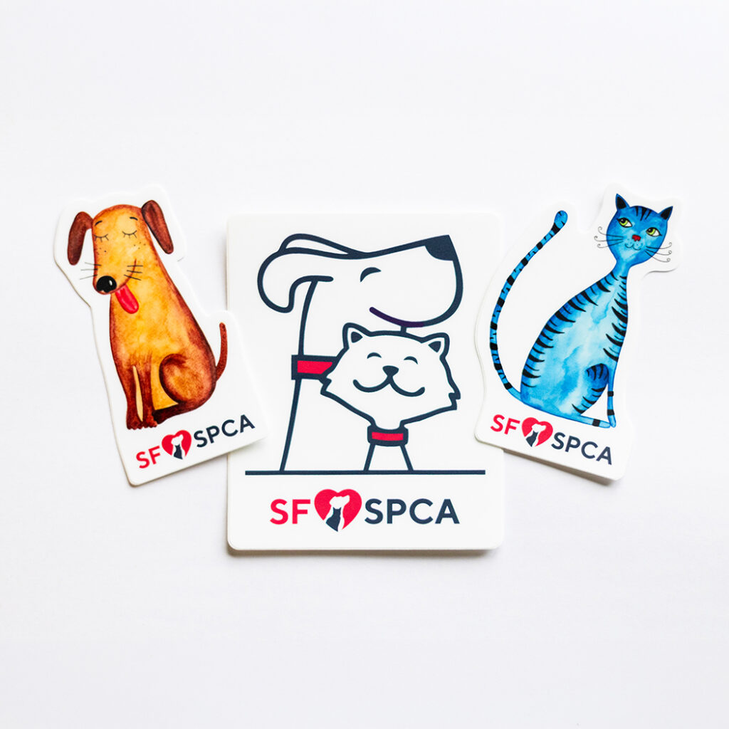 Sign up for marketing emails from the San Francisco SPCA and get a free sticker pack.